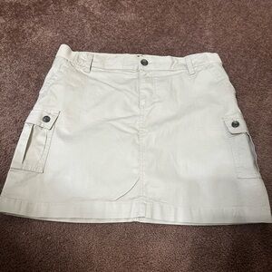 Beige Cargo Pocket Mini Skort